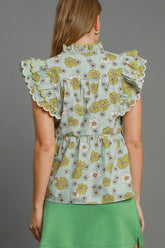 Umgee Full Size Floral Print Peplum Top Plus Size OutfitFlow